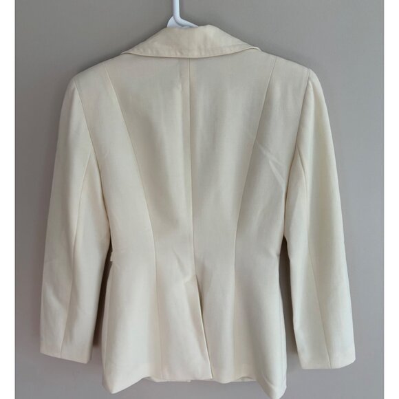 Vintage Y2K 2000s Bebe Off White Ivory Tailored Wool Blazer Size 6 - Picture 5 of 13